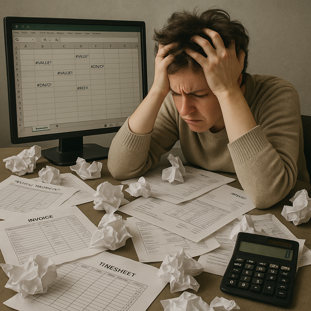 Unstrukturierter, veraltenter, eher analoger Arbeitsplatz